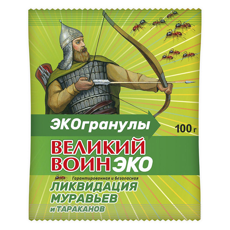 Великий Воин 100г ЭКО гранулы от муравьев (Ваше Хоз)(50шт)