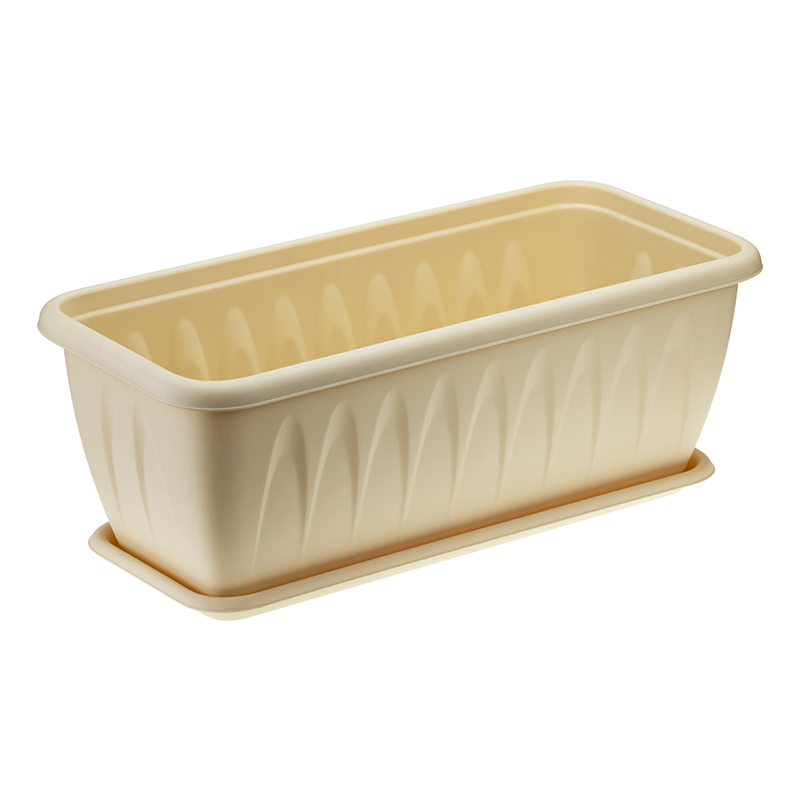 Ящик балконный Алиция с подд белая глина 400*185*155мм М3214 (М-пласт)(10шт)