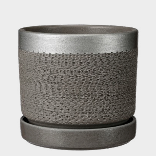 Брюссель серый серебро цилиндр №3 d-18см 2,2л (Композит)(8шт) 