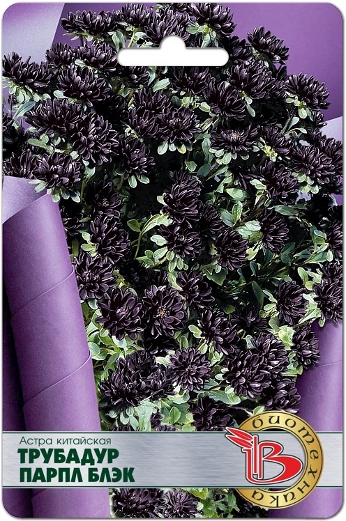 Астра Трубадур Парп Блэк китайская однолетник  20шт (Биотехника)