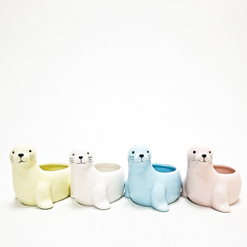 Горшок Морской котик SBPK693 12,5*9,1см в ассортименте (Сиб Сад)