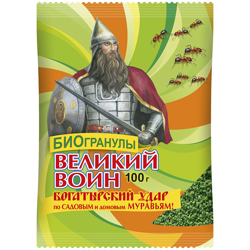 Великий Воин 100г Био гранулы от муравьев (Ваше Хоз)(50шт)