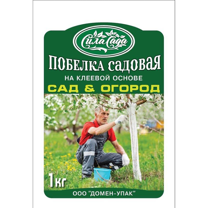 Садовая побелка 1кг на клеевой основе (Домен)(10шт)
