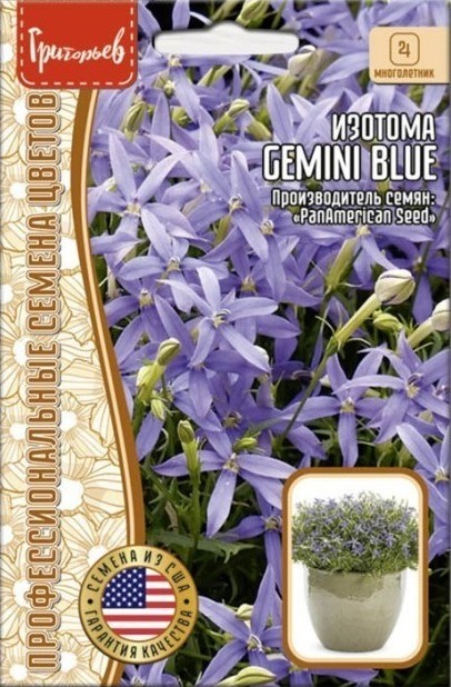 Изотома Gemini Blue (PanAmerican) многолетник 3драже (Ред.Сем)