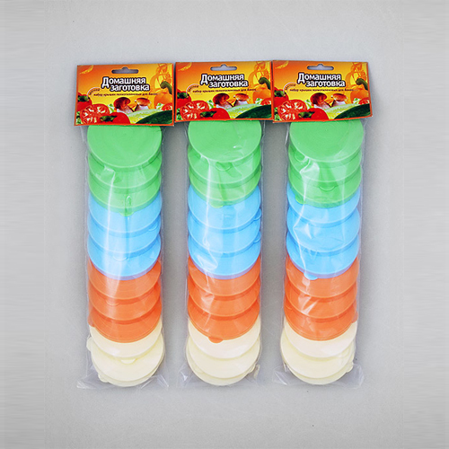 Крышка полиэтил Домашняя заготовка цветная (12шт) (МатерПласт)