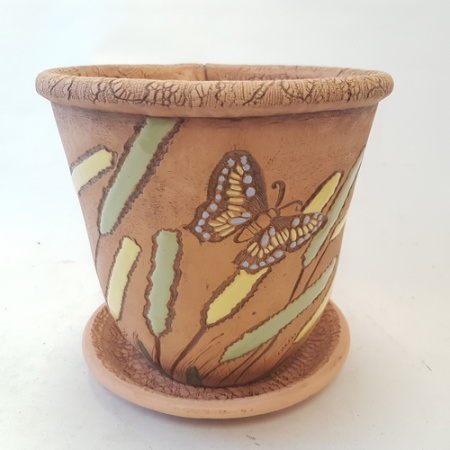 Бабочки горшок 21см (Золотое к) 